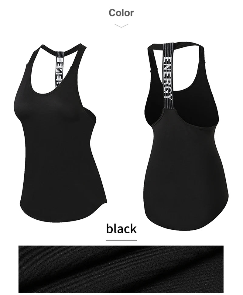 Mulheres ginásio topos preto sem mangas yoga topo feminino camisa de fitness ginásio colete correndo treino esportes topos carta sem costas camisa