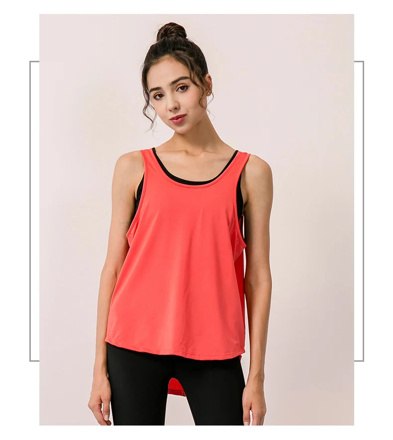 2022 novo yoga topos mulheres ginásio colete de fitness esporte topo sem mangas correndo yoga camisa secagem rápida esporte topo solto camisas esportivas