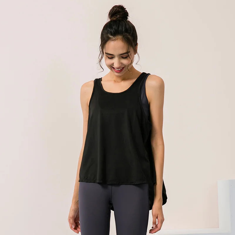 2022 novo yoga topos mulheres ginásio colete de fitness esporte topo sem mangas correndo yoga camisa secagem rápida esporte topo solto camisas esportivas