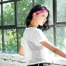 Camisa de yoga de malha feminina sexy manga curta camiseta esporte blusa cobrir secagem rápida roupas de ginásio correndo tanque de fitness sportwear