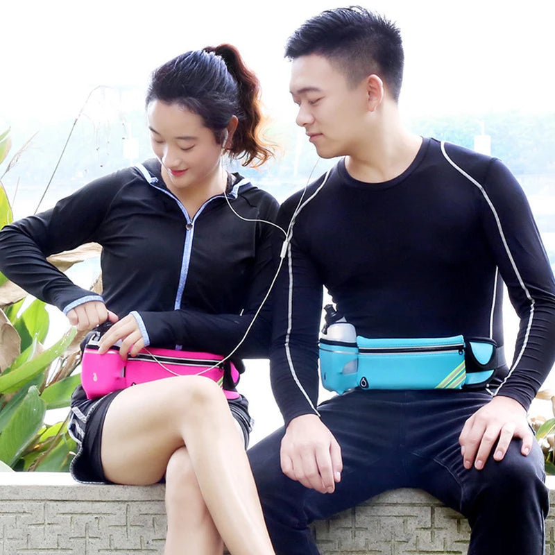 Correndo saco de cintura esportes fanny pacote das mulheres dos homens cinto saco telefone hidratação mochila à prova dwaterproof água correndo acessórios água