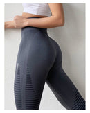 Cintura alta sem costura leggings esporte feminino colheita calças de yoga listra elástica capris ginásio treino leggings meninas fitness correndo collants