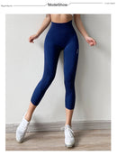 Cintura alta sem costura leggings esporte feminino colheita calças de yoga listra elástica capris ginásio treino leggings meninas fitness correndo collants