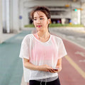 Camisa de yoga de malha feminina sexy manga curta camiseta esporte blusa cobrir secagem rápida roupas de ginásio correndo tanque de fitness sportwear