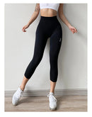 Cintura alta sem costura leggings esporte feminino colheita calças de yoga listra elástica capris ginásio treino leggings meninas fitness correndo collants