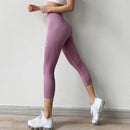 Cintura alta sem costura leggings esporte feminino colheita calças de yoga listra elástica capris ginásio treino leggings meninas fitness correndo collants