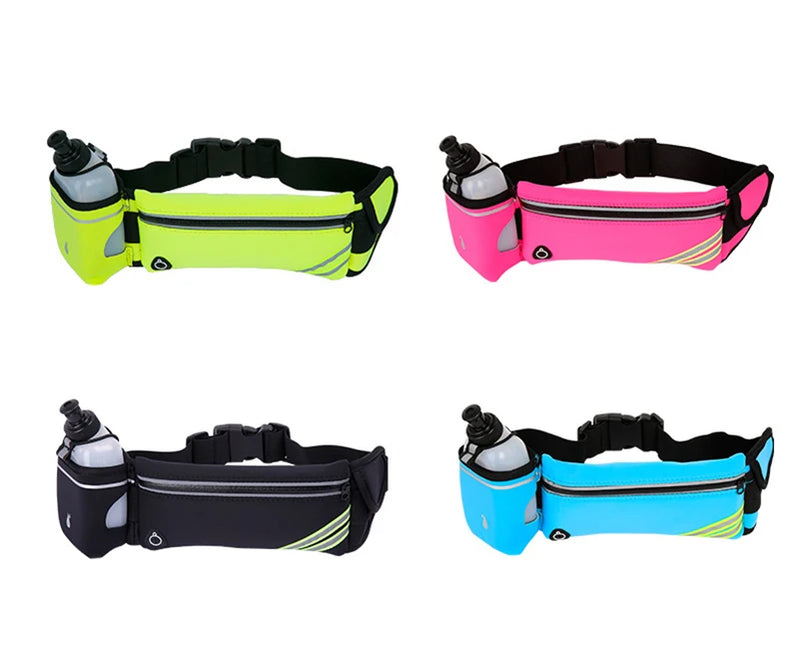 Correndo saco de cintura esportes fanny pacote das mulheres dos homens cinto saco telefone hidratação mochila à prova dwaterproof água correndo acessórios água