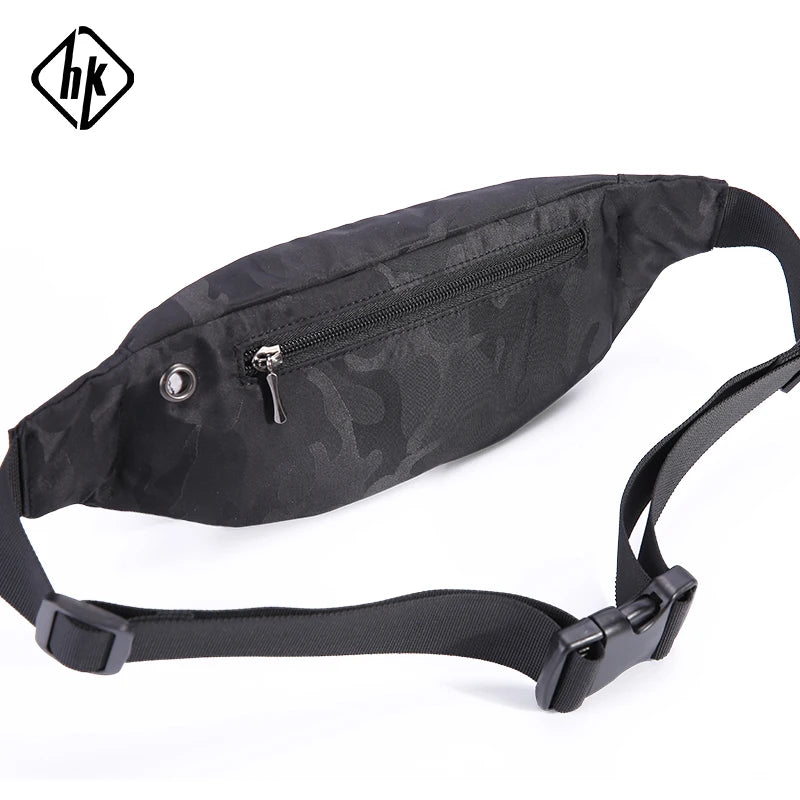 Hcankcan casual à prova dwaterproof água saco de cintura dos homens moda camuflagem bum hip pacote dinheiro telefone fanny saco para mulheres ykk zíper bolsa de ombro