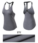 Mulheres ginásio topos preto sem mangas yoga topo feminino camisa de fitness ginásio colete correndo treino esportes topos carta sem costas camisa