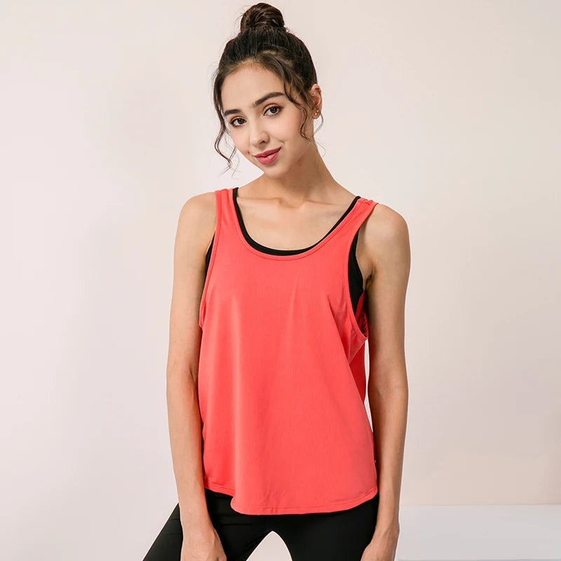 2022 novo yoga topos mulheres ginásio colete de fitness esporte topo sem mangas correndo yoga camisa secagem rápida esporte topo solto camisas esportivas