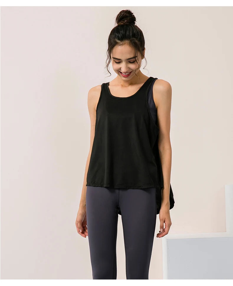 2022 novo yoga topos mulheres ginásio colete de fitness esporte topo sem mangas correndo yoga camisa secagem rápida esporte topo solto camisas esportivas