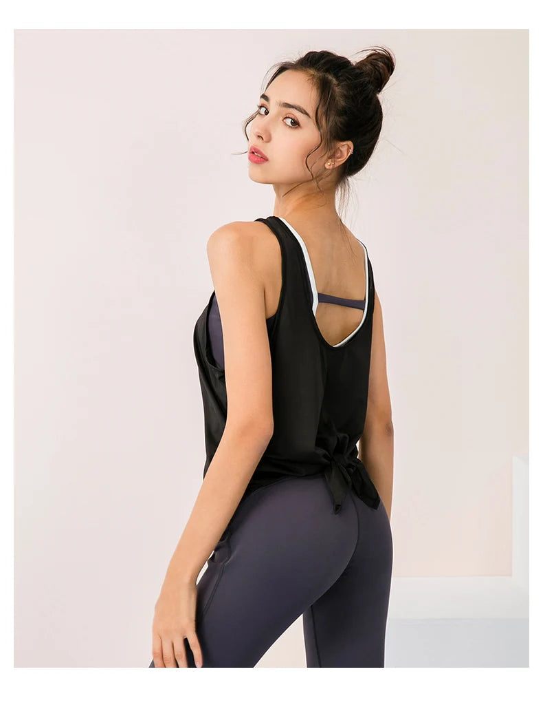 2022 novo yoga topos mulheres ginásio colete de fitness esporte topo sem mangas correndo yoga camisa secagem rápida esporte topo solto camisas esportivas