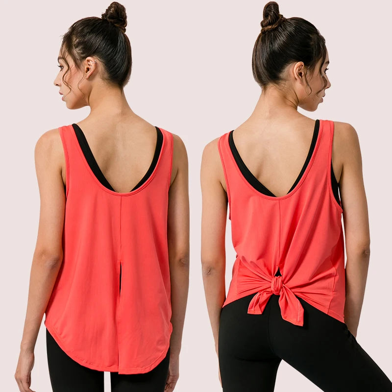 2022 novo yoga topos mulheres ginásio colete de fitness esporte topo sem mangas correndo yoga camisa secagem rápida esporte topo solto camisas esportivas