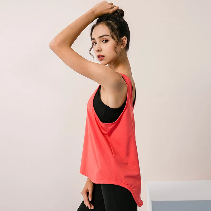 2022 novo yoga topos mulheres ginásio colete de fitness esporte topo sem mangas correndo yoga camisa secagem rápida esporte topo solto camisas esportivas