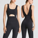 Conjuntos de yoga macacões feminino v-back uma peça alta elástica bodysuits roupas esportivas fitness acolchoado náilon macio ginásio treino macacão