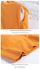 Sem costas roupas esportivas mulher ginásio sutiã esportivo sem costura roupa interior das mulheres alça de ombro ajustável interior acolchoado yoga colete bralette