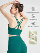 Novo verão sexy sutiãs esportivos mulheres colete de fitness esportes topo cruz volta yoga sutiã correndo fitness respirável à prova de choque sutiã de yoga