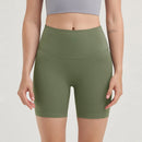 SOISOU Shorts femininos de nylon, academia, yoga, leggings, cintura alta, elástico, apertado, respirável, sem linhas estranho, shorts de ciclismo femininos