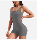 Roupas de ginástica femininas yoga sólido ruched sem costas sem mangas gola quadrada magro sexy macacão ropa deportiva mujer ginásio playsuits