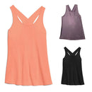 Mulheres criss cross back sem mangas treino esportes yoga colete regata activewear esportes sem costas fitness ginásio camisas topos