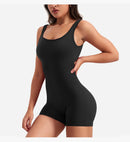 Roupas de ginástica femininas yoga sólido ruched sem costas sem mangas gola quadrada magro sexy macacão ropa deportiva mujer ginásio playsuits