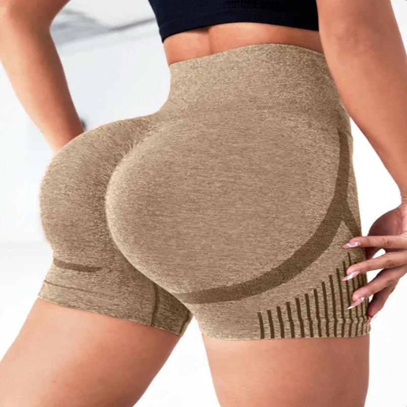Leggings de yoga europa e os estados unidos sem costura alta elástica cintura alta secagem rápida lazer esportes yoga wear shorts para mulher