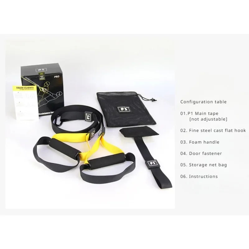 Correia de treinamento de suspensão fitness força power suspensão trainer ajustável yoga cinta montagem na parede profissional trx tensor