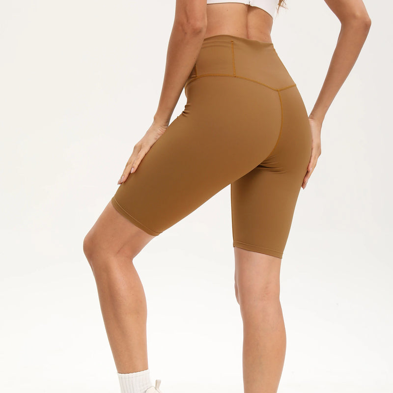 Shorts de treino de fitness feminino cintura alta apertado ciclismo yoga shorts verão respirável calças esportivas de secagem rápida ginásio correndo calças