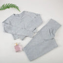 Chrleisure conjunto esportivo de lavagem para mulheres, sem costura, yoga, manga longa, fitness, com levantamento de bunda, leggings de treino, academia