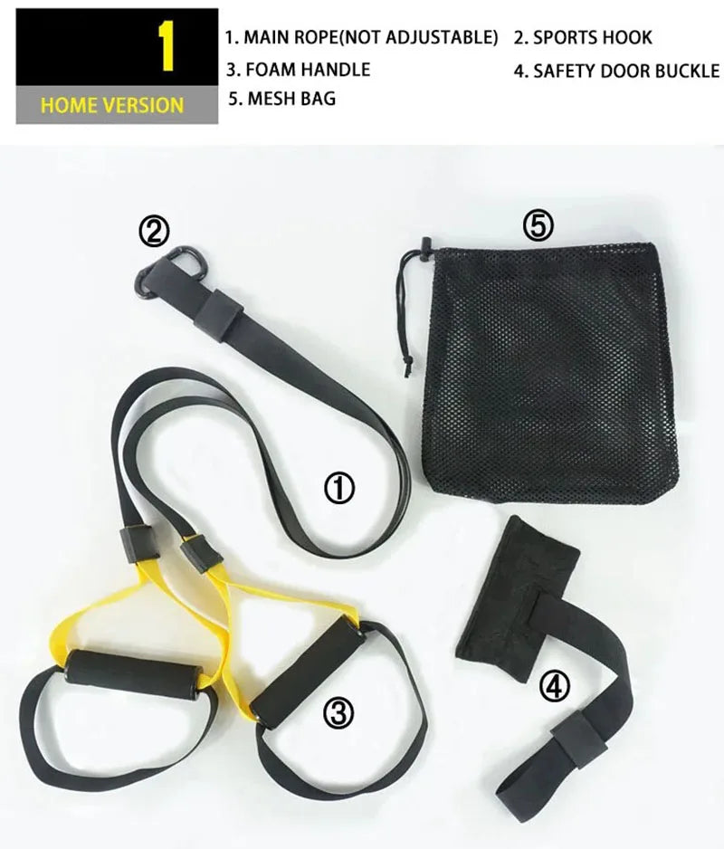 Cinta de treinamento de suspensão ajustável banda de fitness cinta de exercício de peito treinamento de resistência em casa ginásio equipamento de exercício resistência
