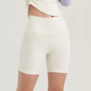 SOISOU Shorts femininos de nylon, academia, yoga, leggings, cintura alta, elástico, apertado, respirável, sem linhas estranho, shorts de ciclismo femininos