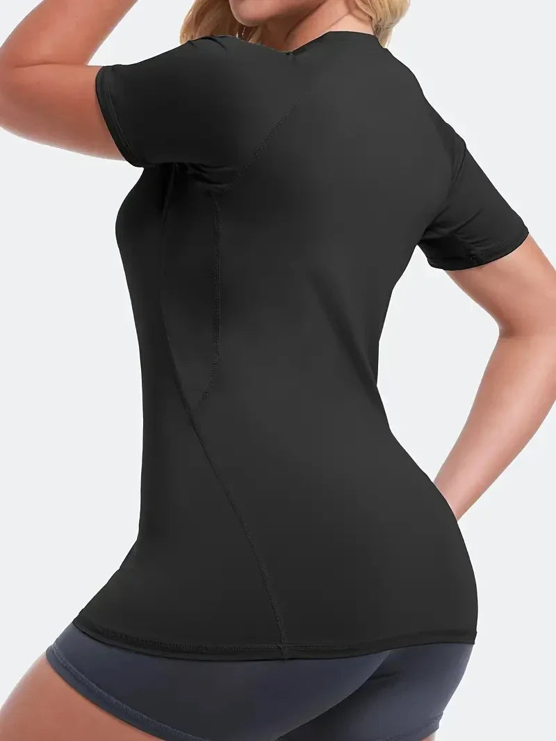 Camisa de compressão feminina manga curta atlético yoga correndo camiseta verão ginásio treino secagem rápida elástico camisetas topos baselayer
