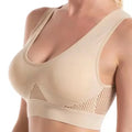 1 pçs sutiã esportivo feminino tamanho grande sem anel de aço sem costura roupa interior removível almofada no peito runing esporte oco malha colete sutiãs