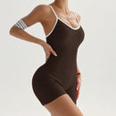 Sexy sem costas macacão feminino conjunto de yoga bodysuit para fitness ginásio roupas esportivas macacão vestido de dança treino roupas esportivas