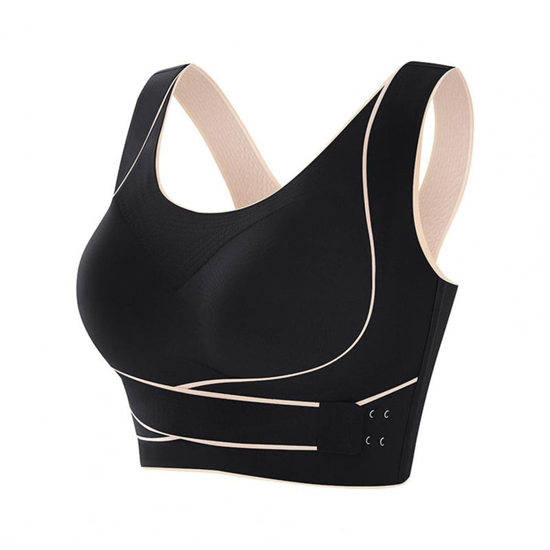 Sutiã esportivo de tecido sem costura de alta elasticidade, suporte confortável, plus size, sutiã esportivo feminino ajustável com design à prova de choque