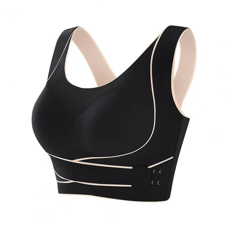 Sutiã esportivo de tecido sem costura de alta elasticidade, suporte confortável, plus size, sutiã esportivo feminino ajustável com design à prova de choque