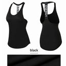 Mulheres ginásio topos preto sem mangas yoga topo feminino camisa de fitness ginásio colete correndo treino esportes topos carta sem costas camisa