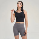 SOISOU Shorts femininos de nylon, academia, yoga, leggings, cintura alta, elástico, apertado, respirável, sem linhas estranho, shorts de ciclismo femininos