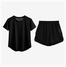 Drur 2 pçs conjunto de ginásio feminino verão roupas esportivas 2 peça manga curta camisa esportiva shorts define jogging terno feminino agasalho novo