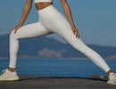 Fubeike calças esportivas sem costura 2024 oco volta sutiã de yoga para mulheres cintura alta fitness ginásio legging treino collants roupas esportivas