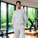 Al yoga topo accolade tripulação pescoço pulôver confortável simplicidade cor sólida tripulação-pescoço pulôver de manga comprida com capuz ginásio topos