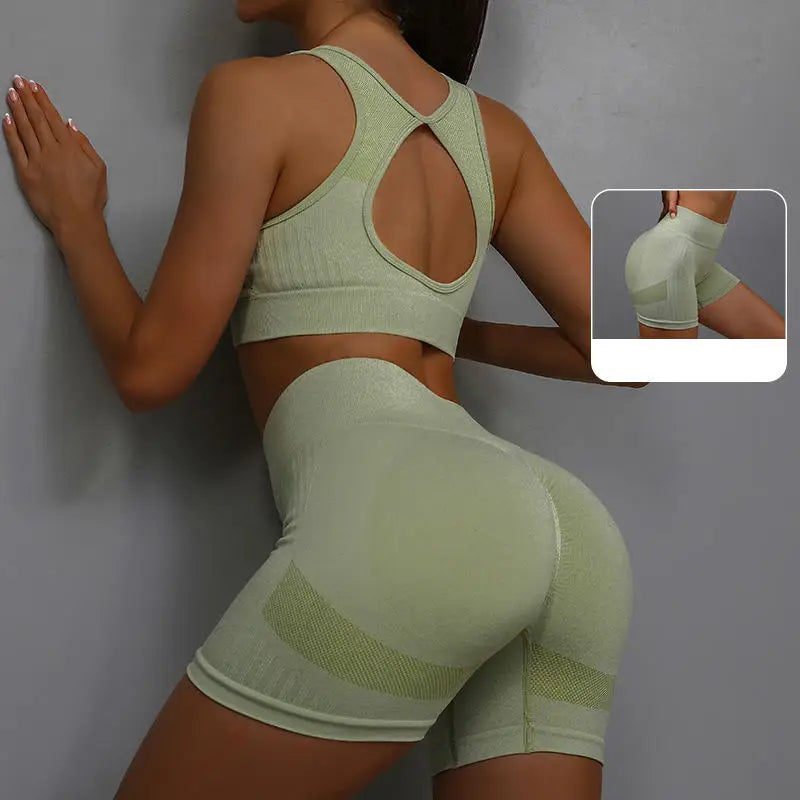 Terno de yoga yoga esportes roupa interior feminina terno de fitness colete correndo esportes yoga shorts conjunto de yoga conjunto de treino