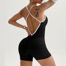 Sexy sem costas macacão feminino conjunto de yoga bodysuit para fitness ginásio roupas esportivas macacão vestido de dança treino roupas esportivas