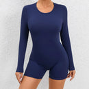 2025 conjunto de yoga sem costas macacão de uma peça curto feminino fitness ginásio macacão manga longa roupas de treino para mulher roupas esportivas