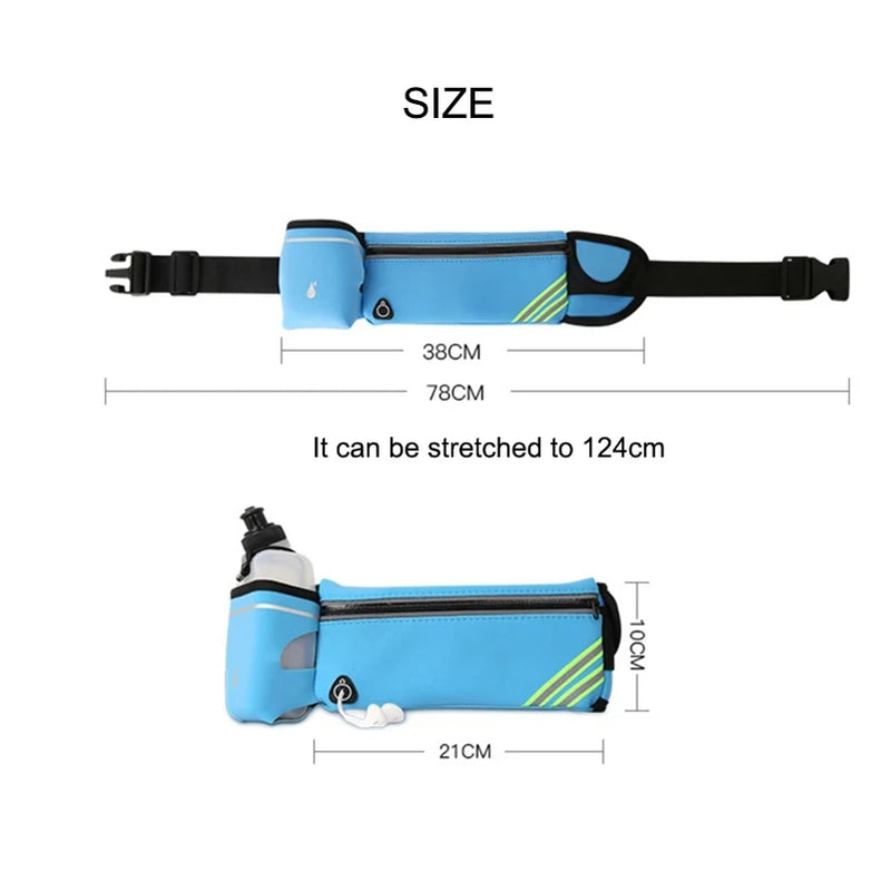 Correndo saco de cintura esportes fanny pacote das mulheres dos homens cinto saco telefone hidratação mochila à prova dwaterproof água correndo acessórios água