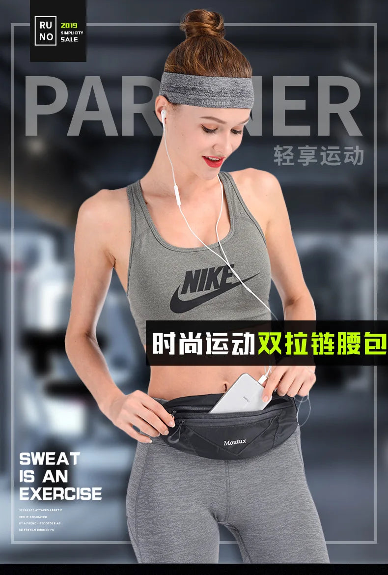 Bolsa de cintura para telefone de corrida, bolsa esportiva, equipamento multifuncional ao ar livre para homens e mulheres, mini ultrafino invisível à prova d'água