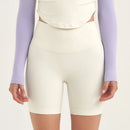 SOISOU Shorts femininos de nylon, academia, yoga, leggings, cintura alta, elástico, apertado, respirável, sem linhas estranho, shorts de ciclismo femininos