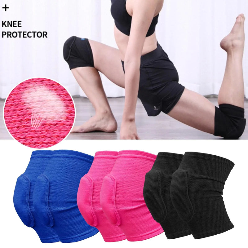 2 pçs esportes compressão joelheiras elástico joelho protetor espessamento esponja joelho cinta suporte para dança treino treinamento