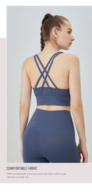 Novo verão sexy sutiãs esportivos mulheres colete de fitness esportes topo cruz volta yoga sutiã correndo fitness respirável à prova de choque sutiã de yoga