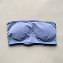 ASHLIMO Sutiã esportivo feminino bandeau sem costas, gola halter, regata de ioga, sem costura, treino, academia, tubo curto